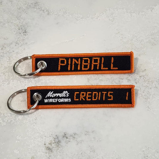 Pinball Key Tag - Mini - Black & Orange - Credits 1
